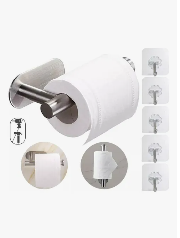 Autoadhesivo Portarollo Papel Higiénico Acero Inoxidable