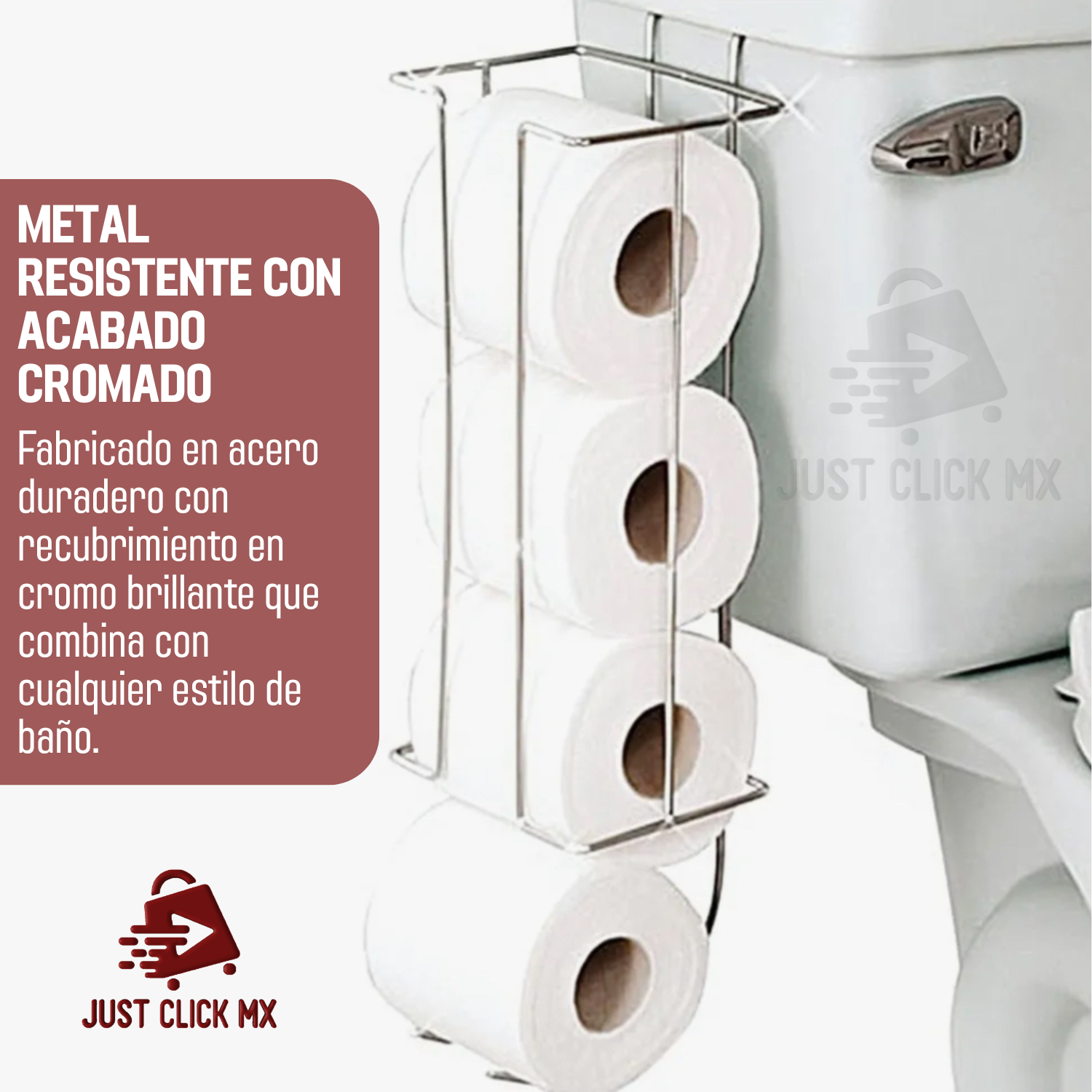 Foto 5 pulgar | Porta Rollos Organizador Papel Higiénico 4 Rollos Colgante