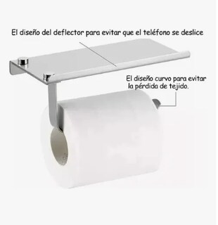 Foto 2 | Portarollo De Papel Higiénico Acero Inoxidable Con Gancho