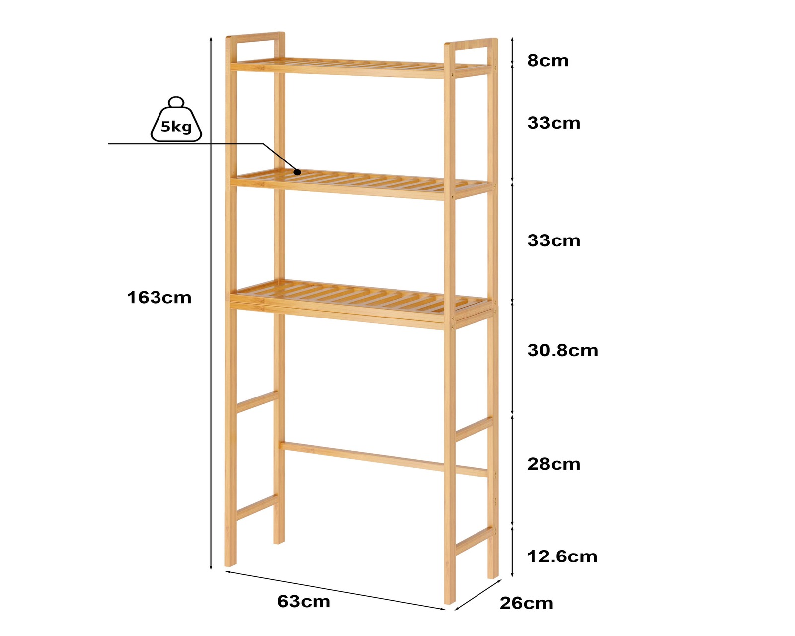 Foto 6 | Repisas Decorativas Tipo Escalera Mu:4life El06-bbn Natural De Bambú Con 6 Niveles Para Baño, Sala Y Dormitorio