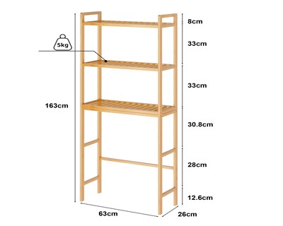 Foto 6 | Repisas Decorativas Tipo Escalera Mu:4life El06-bbn Natural De Bambú Con 6 Niveles Para Baño, Sala Y Dormitorio