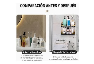 Foto 3 | Xtellar Duo Pack De Estantes De Ducha Esquineros Sin Perforación Para Baño