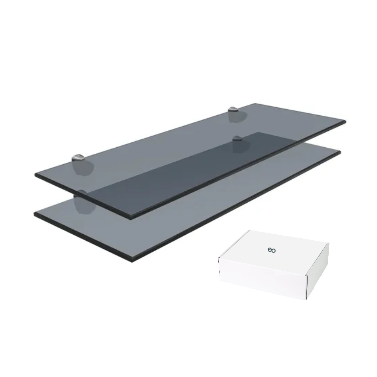 Repisas Cristal Templado para Baño 60x20 Eo Safe Imports Esi-20296 Gris 2 Piezas
