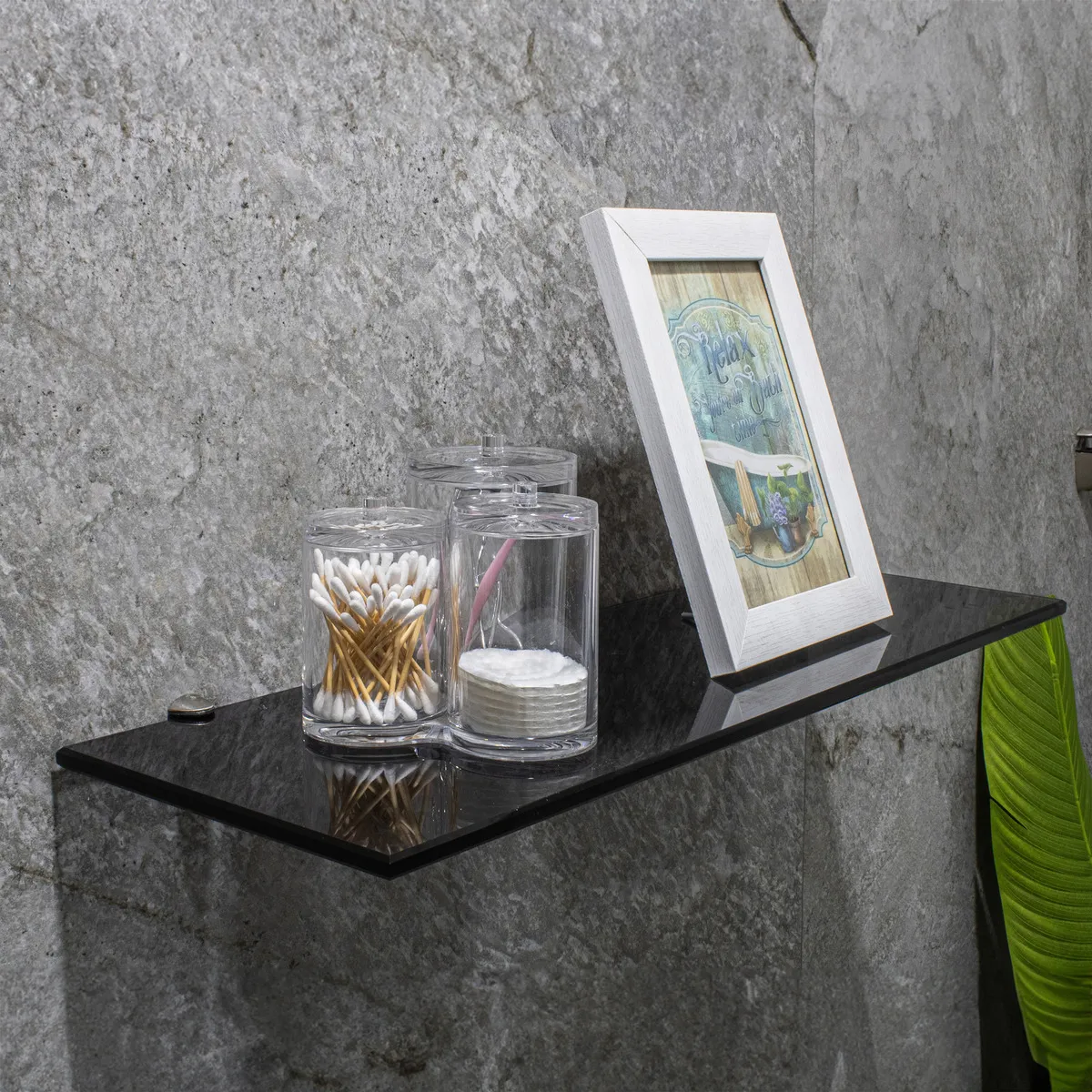 Foto 4 pulgar | Repisas Cristal Templado para Baño 60x20 Eo Safe Imports Esi-20296 Gris 2 Piezas