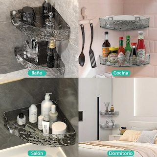 Foto 3 | Juego De 2 Organizadores Xtellar De Esquina Para Baño Y Cocina Estante De Almacenamiento Multifuncional
