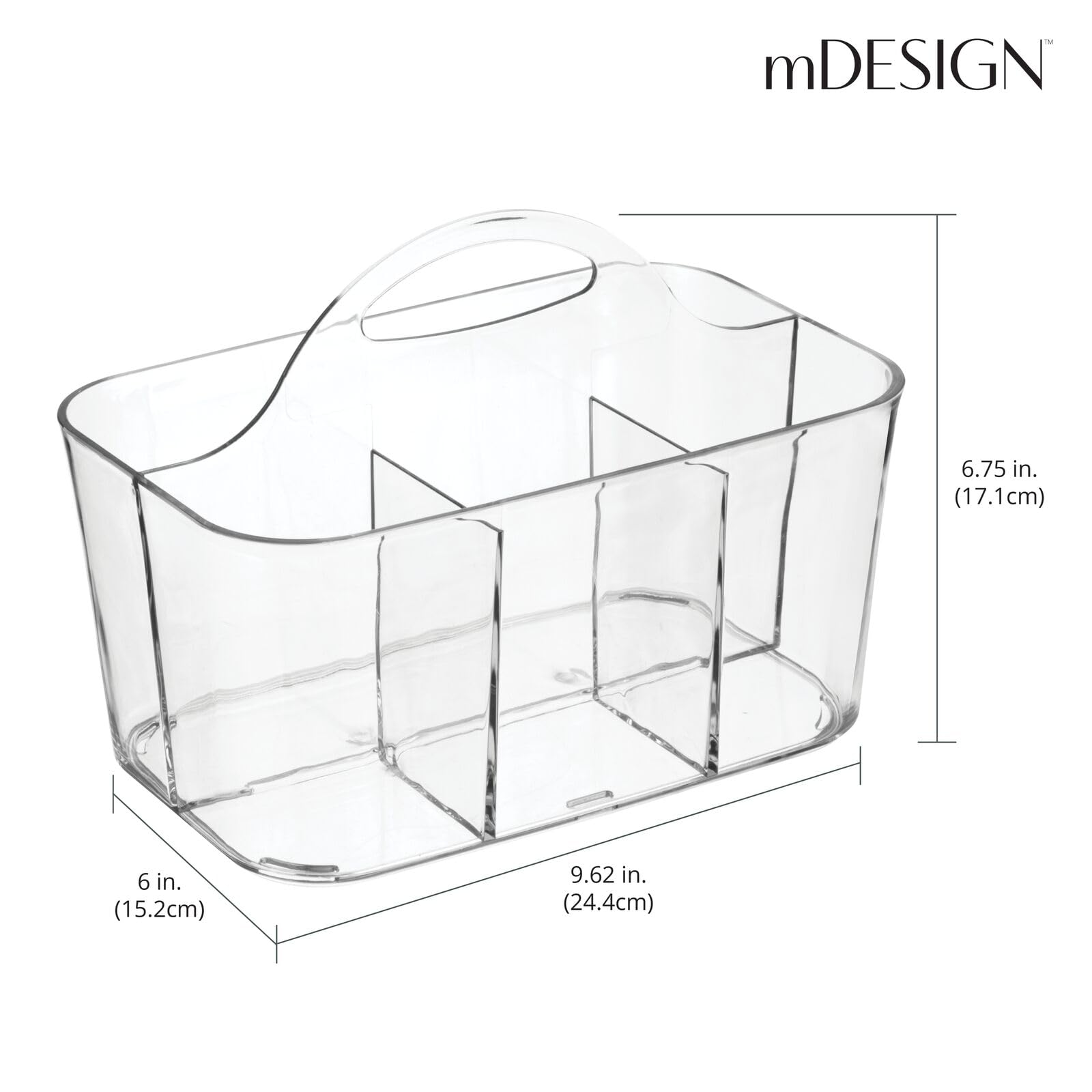Foto 3 | Carrito De Ducha Mdesign Lumiere Collection De Plástico Transparente - Venta Internacional.