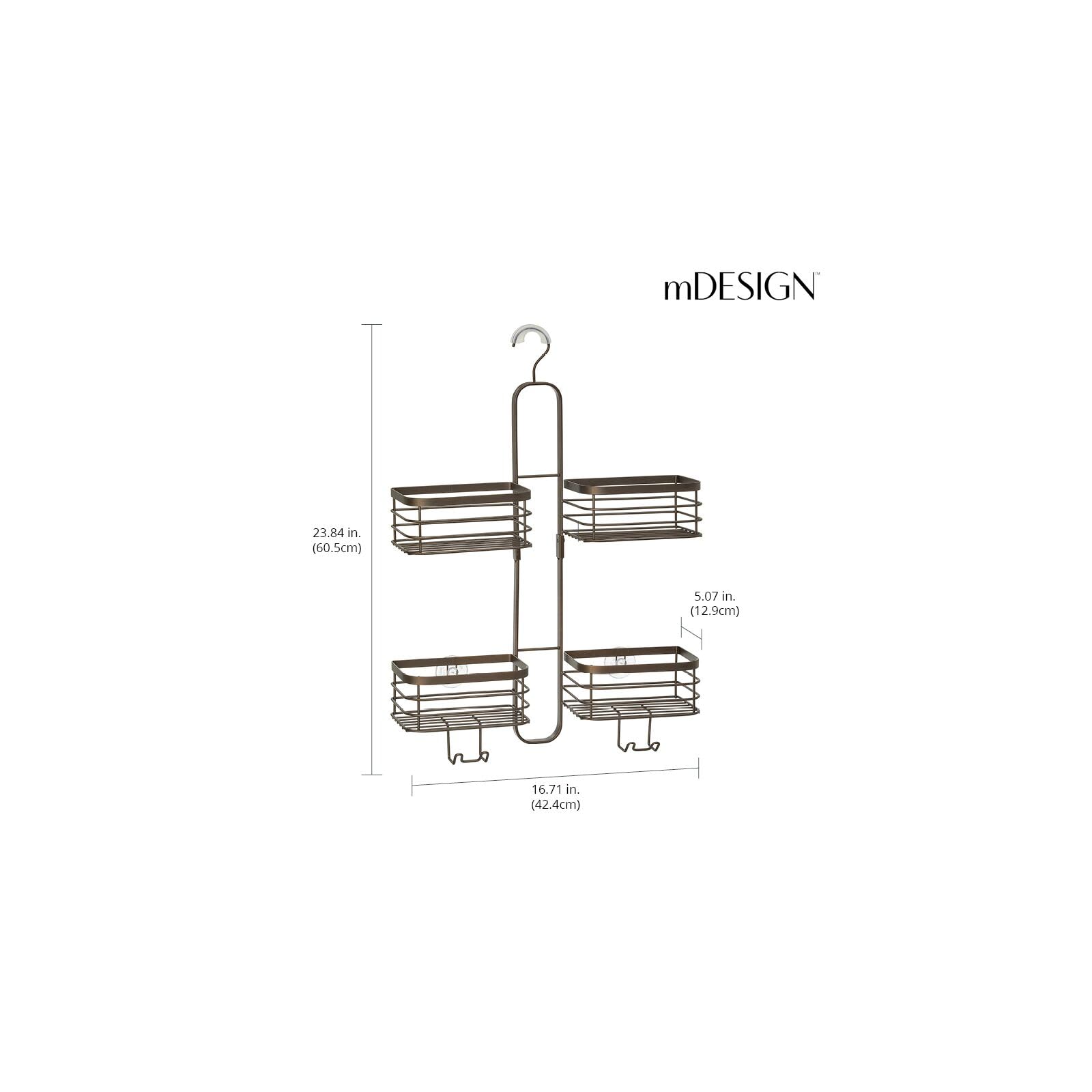 Foto 3 | Carrito De Ducha Mdesign Carson Collection Con 4 Cestas  Color Bronce - Venta Internacional.