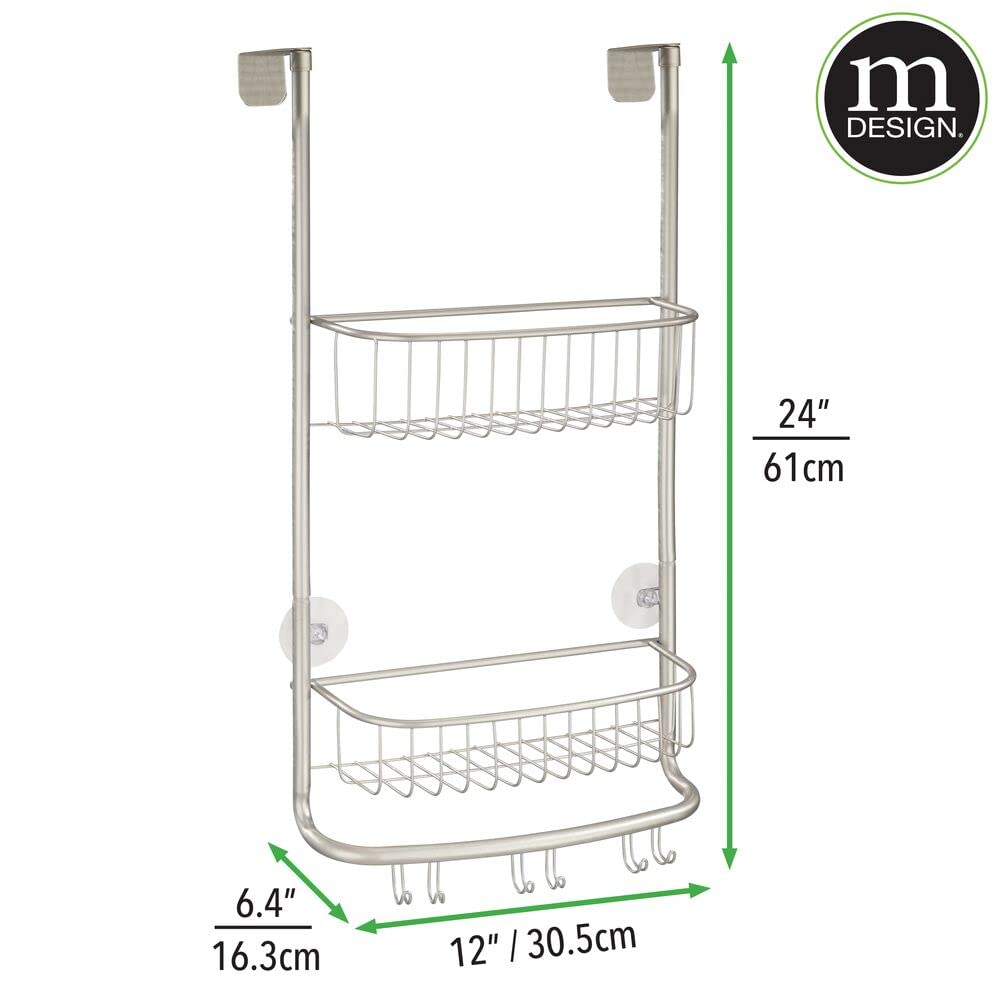 Foto 7 pulgar | Carrito Para Colocar Sobre La Puerta Para Bañera/ducha Mdesign Omni Con 2 Cestas - Venta Internacional.