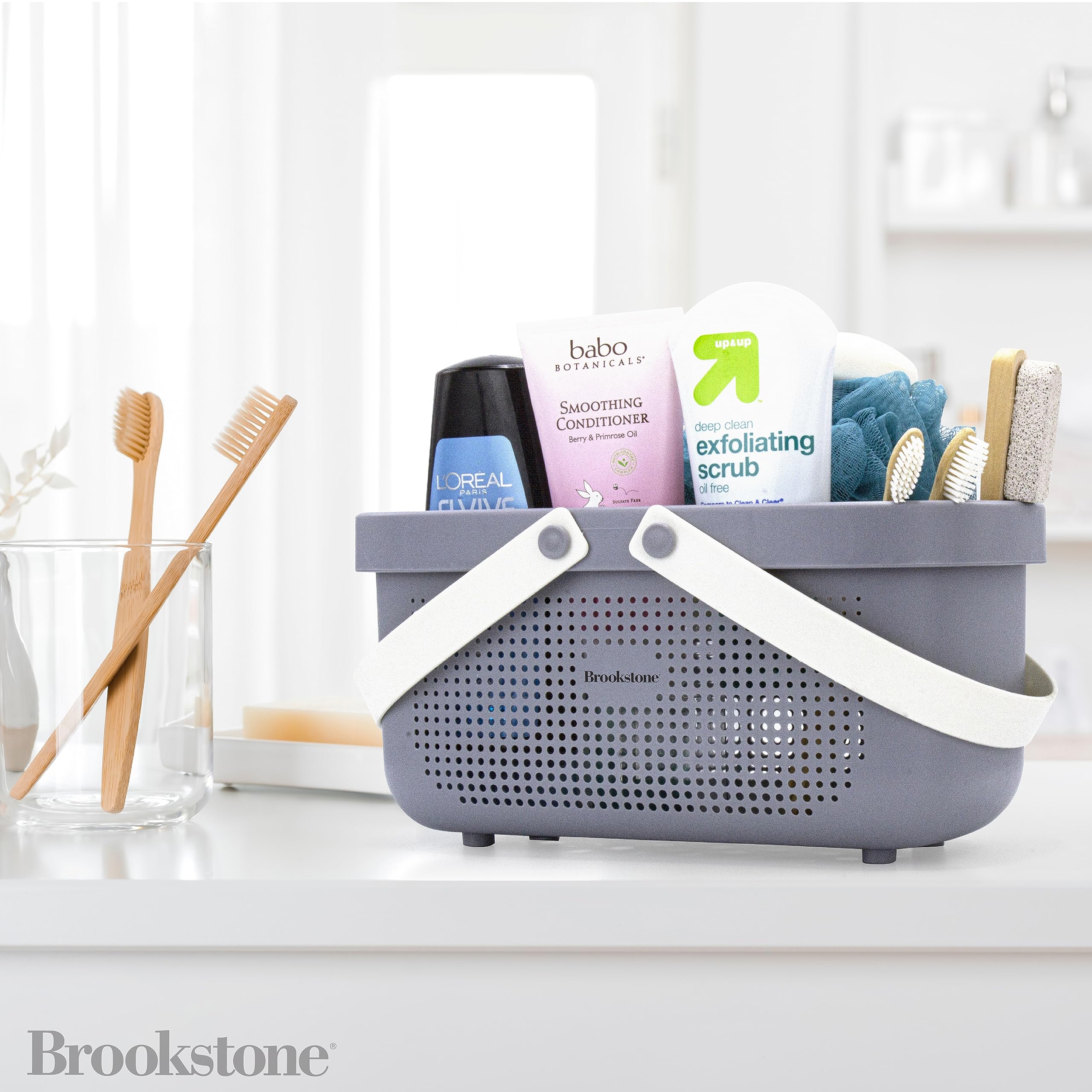 Foto 4 pulgar | Carrito De Ducha Brookstone Bkh1633  Portátil  Grande  Gris [sin Bpa] - Venta Internacional.