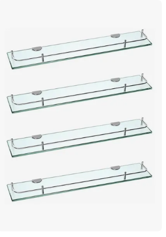 Ducha Organizador Baño Estantes Rectangulares De Vidrio 4uds