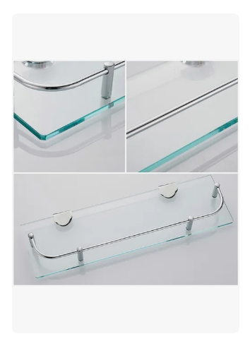 Foto 4 pulgar | Ducha Organizador Baño Estantes Rectangulares De Vidrio 4uds