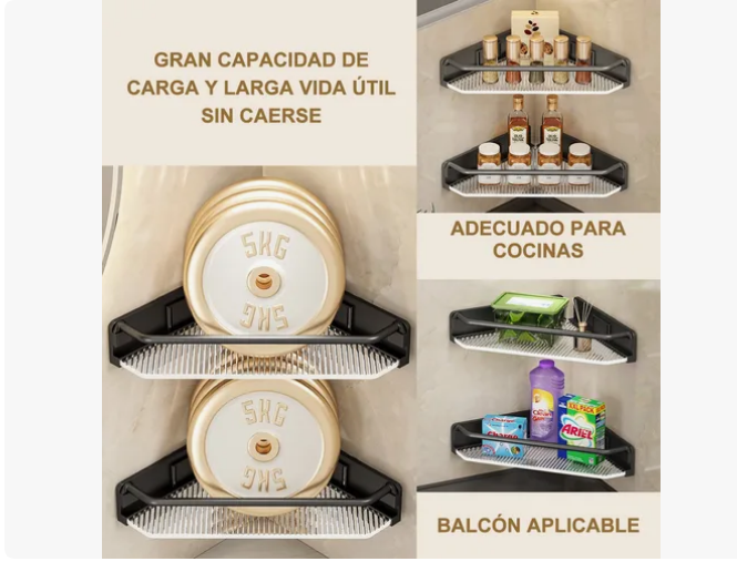 Foto 4 pulgar | 2 Estante De Almacenamiento De Esquina Para Baño Y Jaboneras