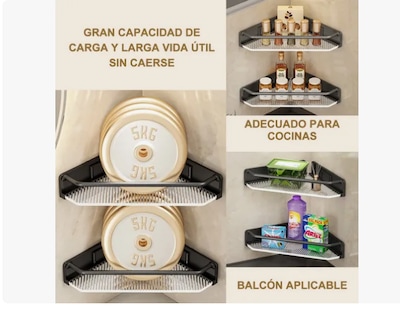 Foto 3 | 2 Estante De Almacenamiento De Esquina Para Baño Y Jaboneras