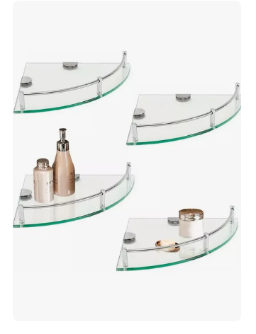 Set 4 Repisas Esquineras Vidrio Baño Ducha Organizador