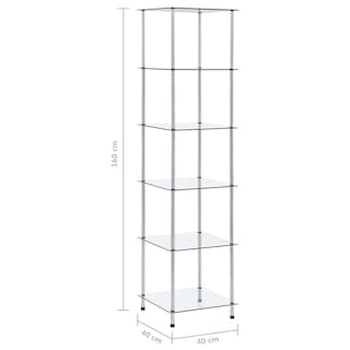 Foto 6 | Estante Vidaxl De Vidrio Templado Transparente De 6 Niveles Y Acero Inoxidable - Venta Internacional.