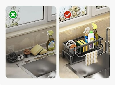 Foto 3 | Estante Organizador De Fregaderos De Cocina Soporte Esponja