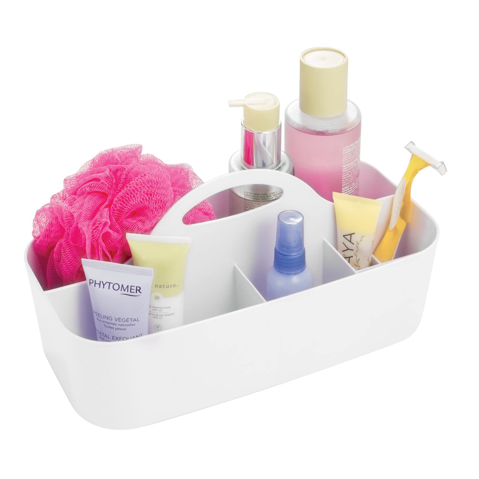 Carrito De Ducha Mdesign Para Champú  Jabón Y Maquinillas De Afeitar  Color Blanco - Venta Internacional.
