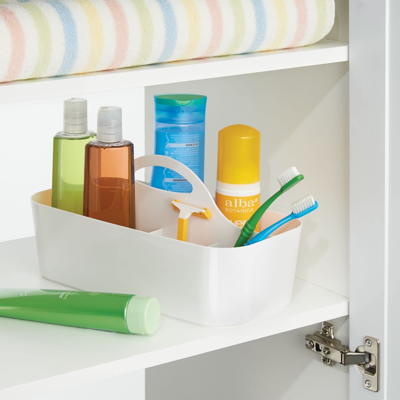 Foto 4 pulgar | Carrito De Ducha Mdesign Para Champú  Jabón Y Maquinillas De Afeitar  Color Blanco - Venta Internacional.