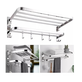 Foto 3 | Toallero Doble Acero Inoxidable Baño De Pared Con Ganchos Eo Safe Imports Esi-16323 Plata