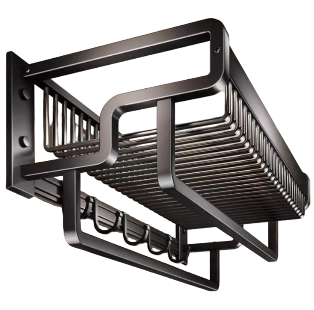 Toallero Doble Xtellar De 57 Cm Para El Baño - Gris Oscuro