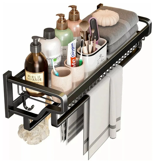 Foto 2 | Toallero Doble Xtellar De 57 Cm Para El Baño - Gris Oscuro