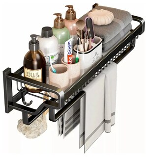 Foto 2 | Toallero Doble Xtellar De 57 Cm Para El Baño - Gris Oscuro