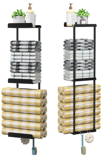 Organizador De Baño Xtellar Con Toallero De Pared Y Ganchos Multipropósito