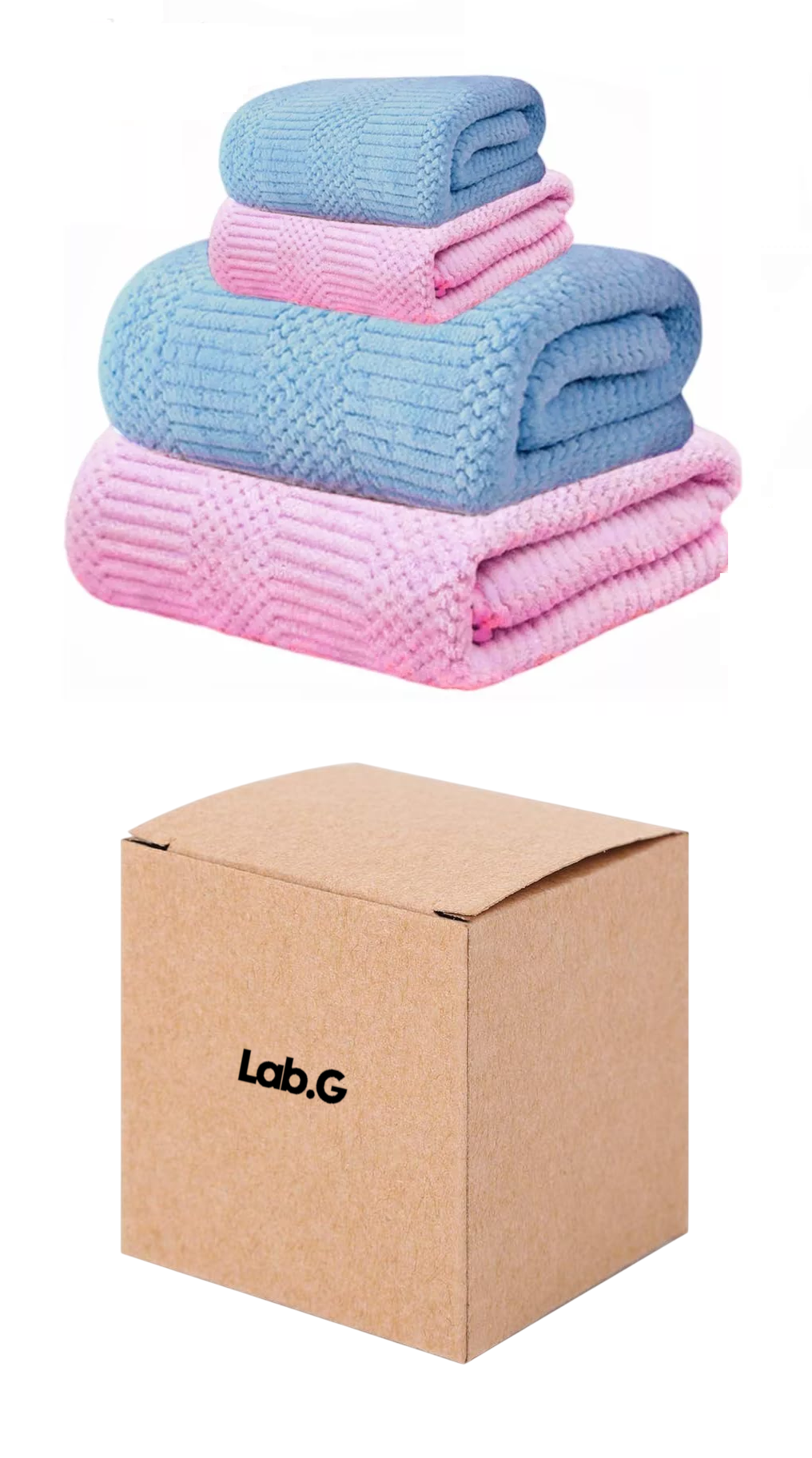 Foto 2 pulgar | Juego Toallas de Baño Lana Coral Suave de Alta Densidad Azul y Rosa 4 piezas