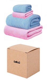 Foto 1 | Juego Toallas de Baño Lana Coral Suave de Alta Densidad Azul y Rosa 4 piezas