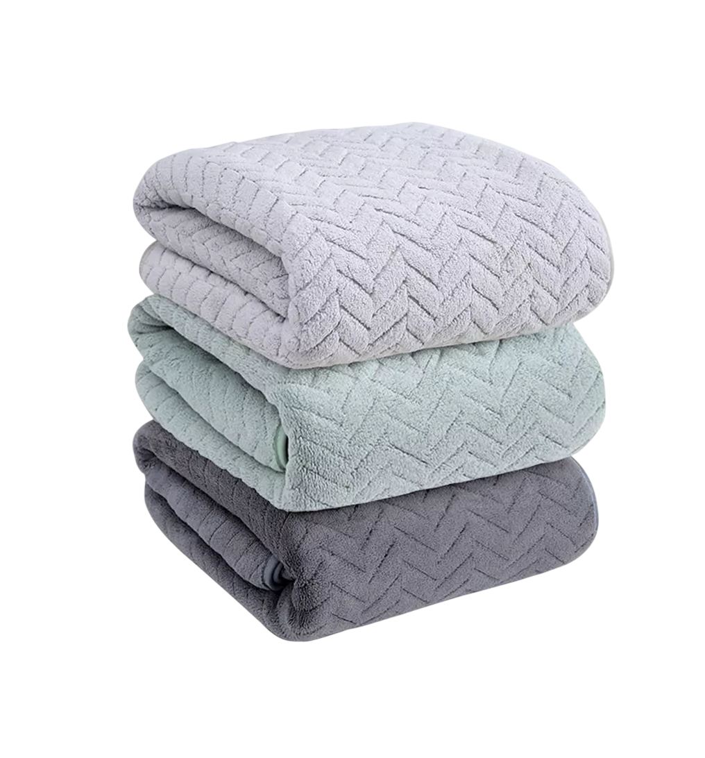 Foto 5 pulgar | Toallas De Baño Completo Grande 70×140 Cm 3 Piezas, Gris Claro + Gris Oscuro + Verde