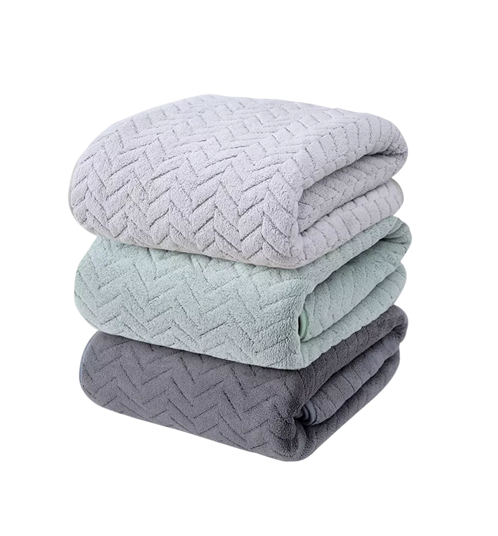 Foto 6 pulgar | Toallas De Baño Completo Grande 70×140 Cm 3 Piezas, Gris Claro + Gris Oscuro + Verde