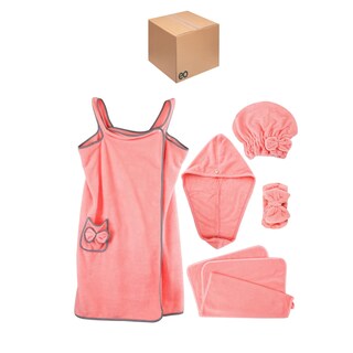 Foto 1 | Kit Bata De Baño Para Dama 5pzas Eo Safe Imports Esi-20183 Rosa