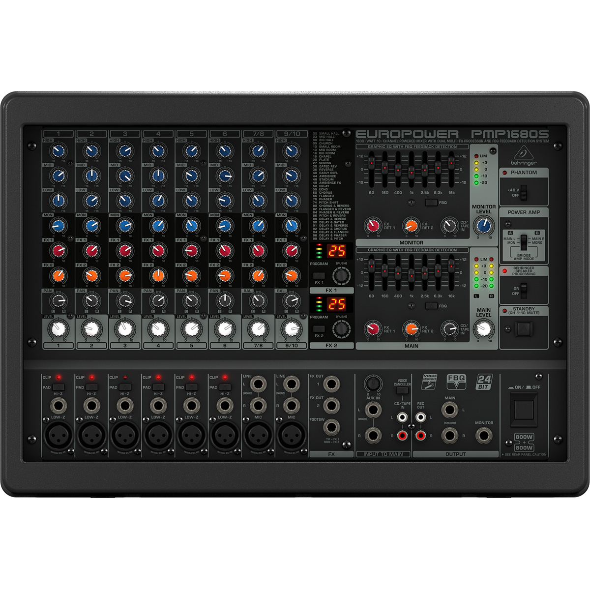Foto 2 | Behringer Pmp1680s Mezcladora Amplificada 10 Canales 1600 W