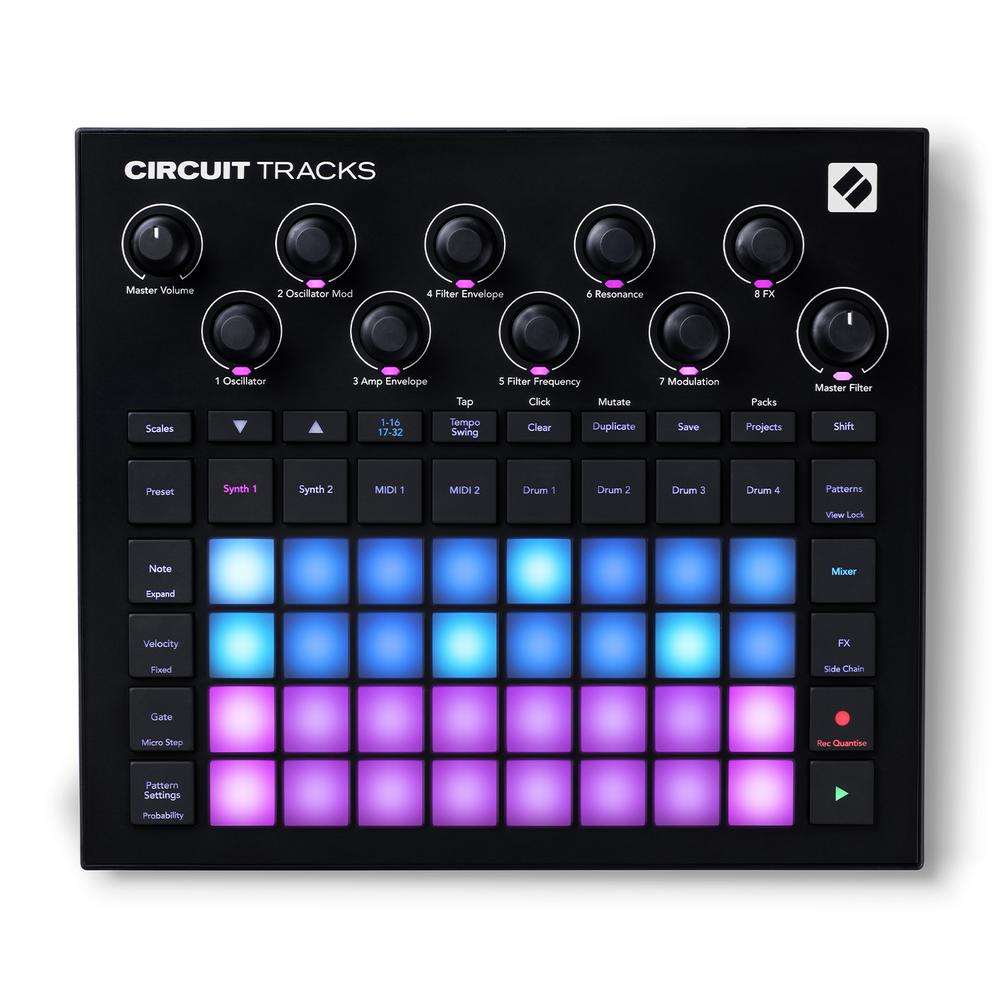 Secuenciador Groove Box Todo en Uno Novation Circuit Tracks Negro con 28 Botones