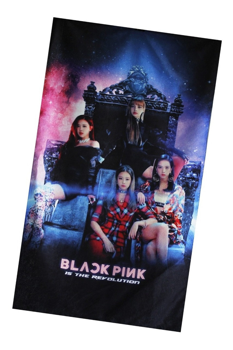 Toalla de Baño NubiSuave Black Pink Kpop Microfibra Poliéster