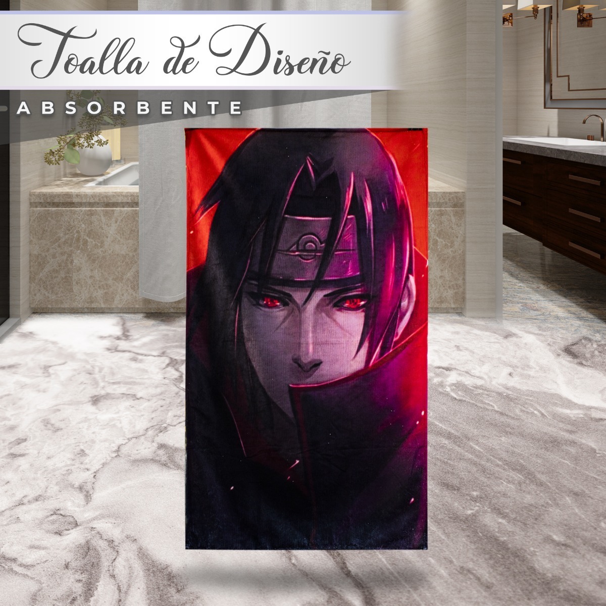 Foto 3 | Toalla de Baño NubiSuave Naruto Itachi Multicolor