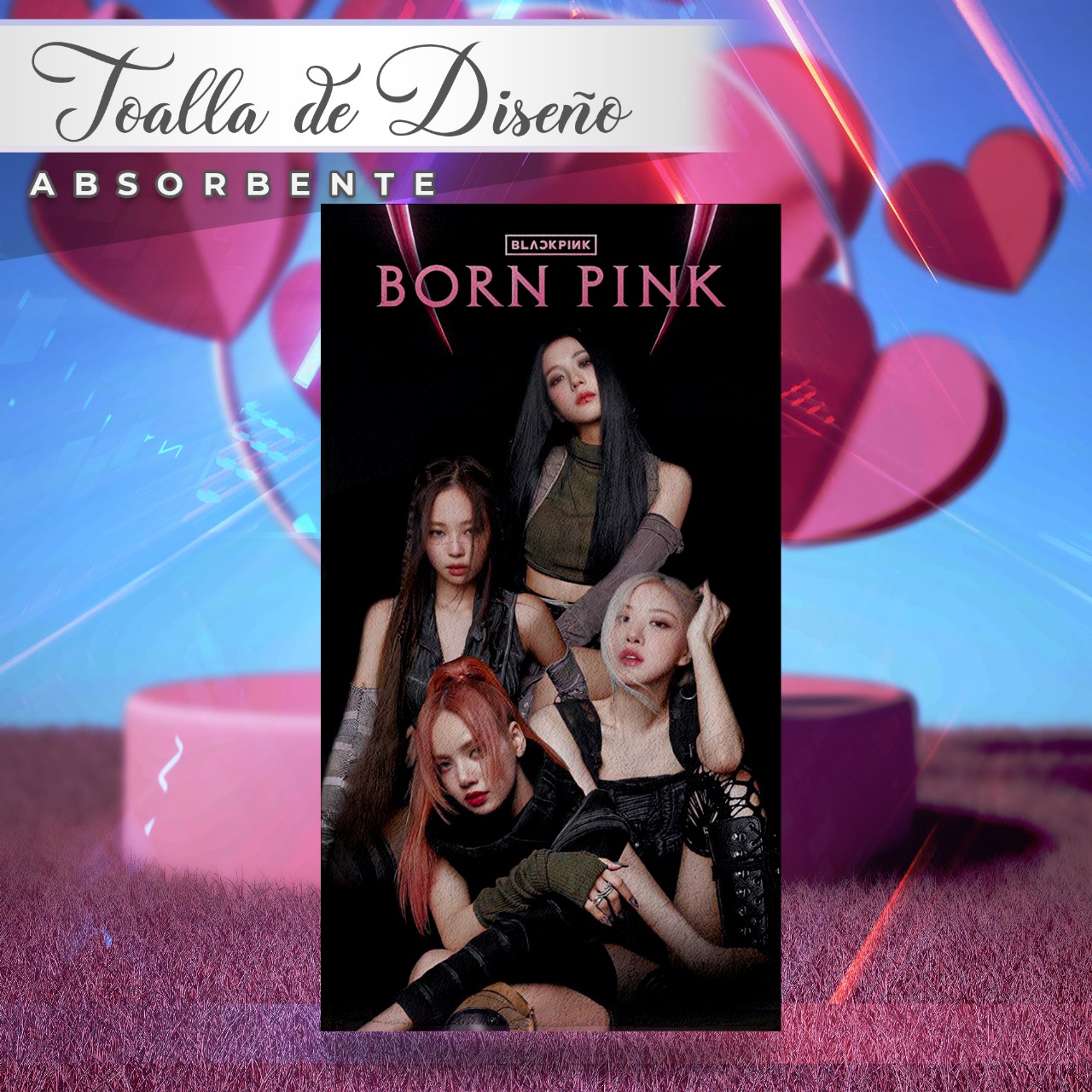 Foto 5 | Toalla de Baño NubiSuave Kpop Black Pink Diseño Born Pink Microfibra Ligera