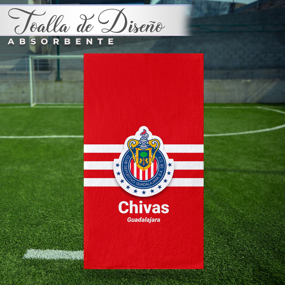 Foto 5 pulgar | Toalla de Baño Club Chivas Rayadas Guadalajara Microfibra NubiSuave