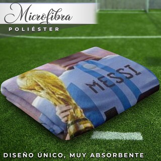 Foto 2 | Toalla de Baño Leo Messi League Soccer Mundial Microfibra NubiSuave