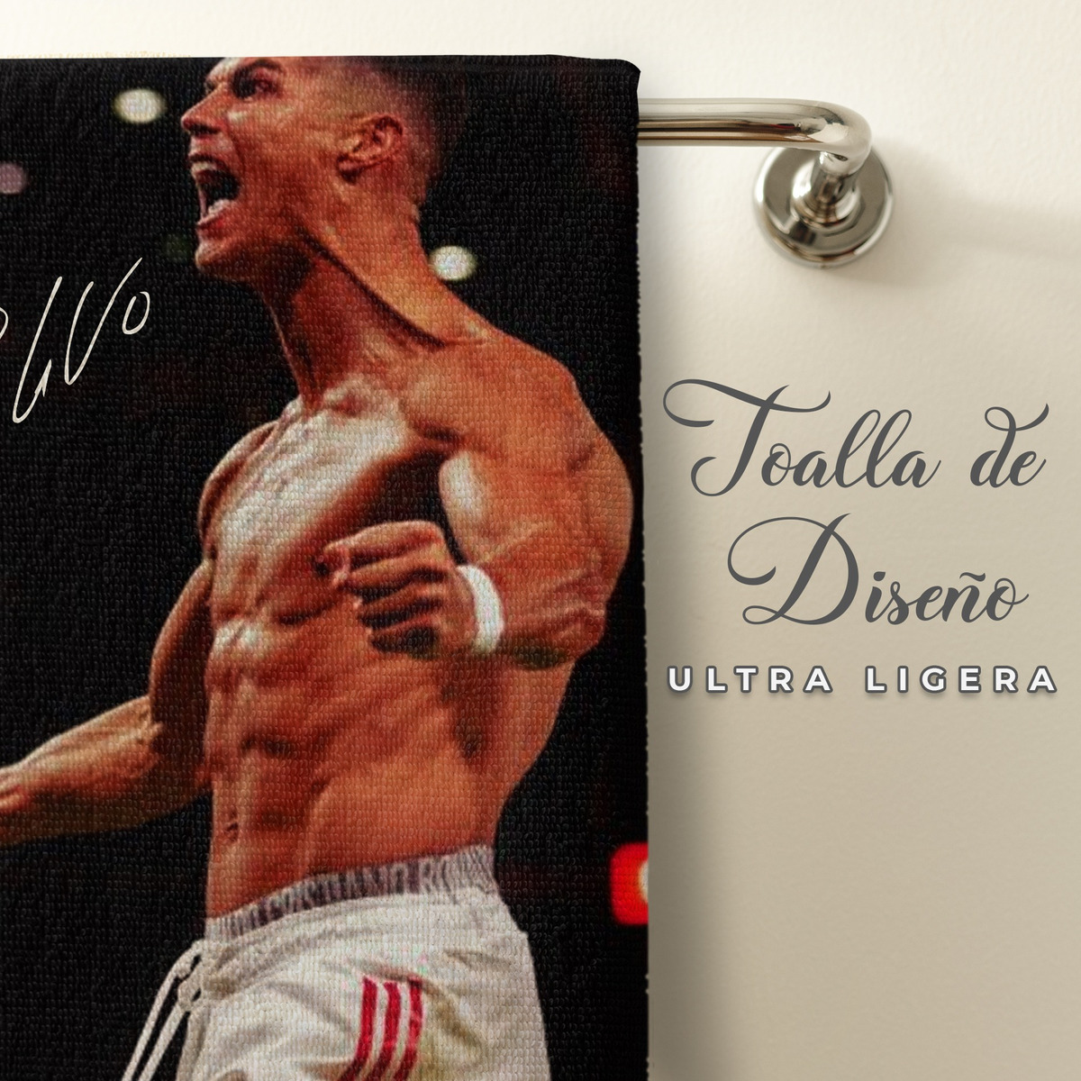 Foto 6 | Toalla de Baño NubiSuave Cr7 Cristiano Ronaldo Microfibra Ligera