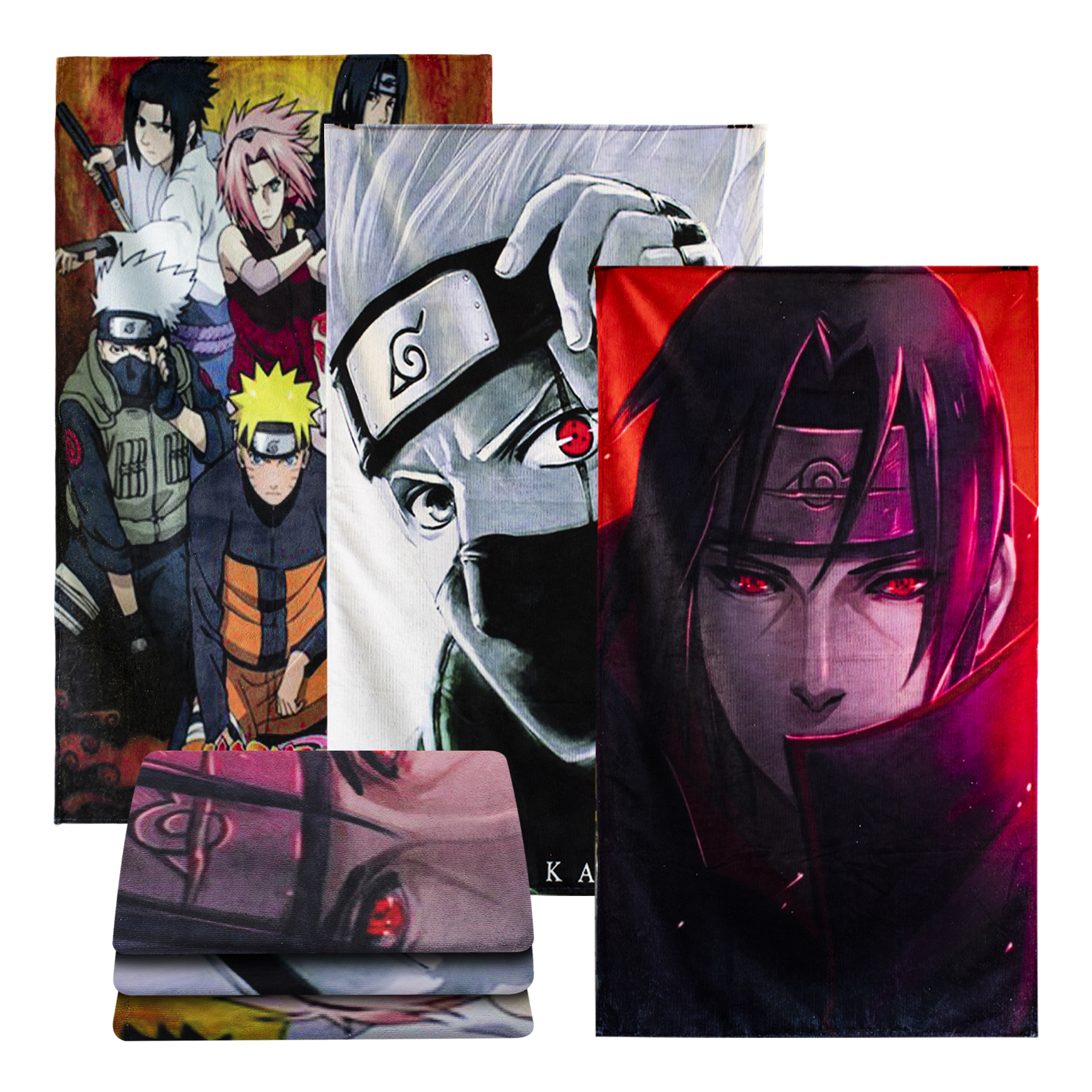 Set 3 Toallas de Baño NubiSuave Diseño Naruto Anime Microfibra Ligera