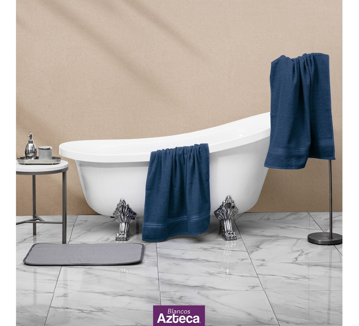 Foto 3 pulgar | Toalla de Baño Completo 100% Algodón 130 X 70 Cm 1 Pieza Azul Marino