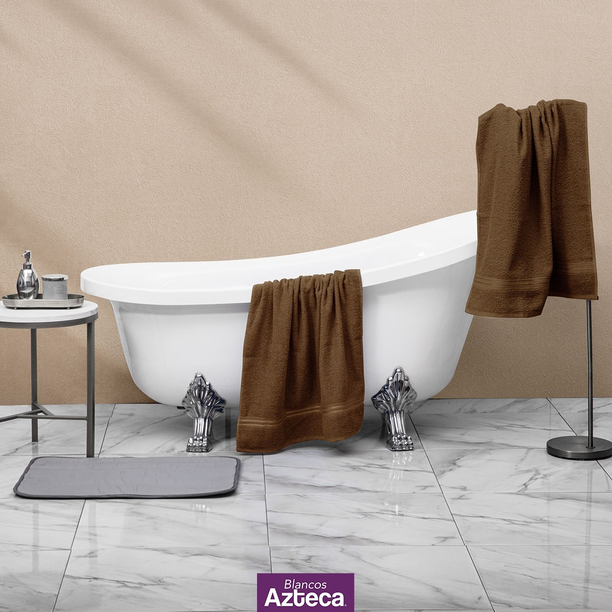 Foto 2 | Toalla de Baño Completo 100% Algodón 130 X 70 Cm 1 Pieza Marrón