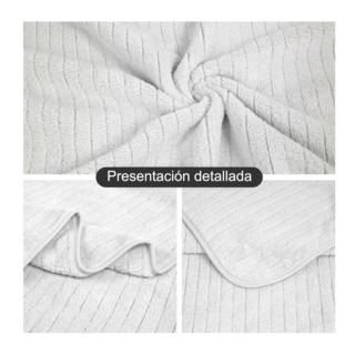 Foto 5 | Set 2 Toallas De Baño Lana Coral Suave De Alta Densidad, Color Gris