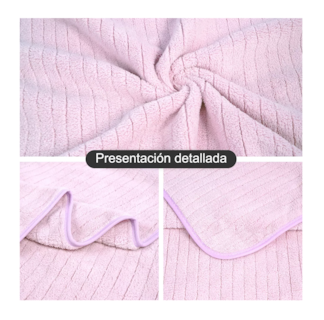 Foto 4 | Set 2 Toallas De Baño Lana Coral Suave De Alta Densidad, Color Rosa
