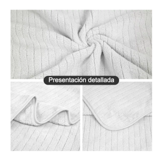 Foto 5 | Set 2 Toallas De Baño Lana Coral Suave De Alta Densidad, Color Gris