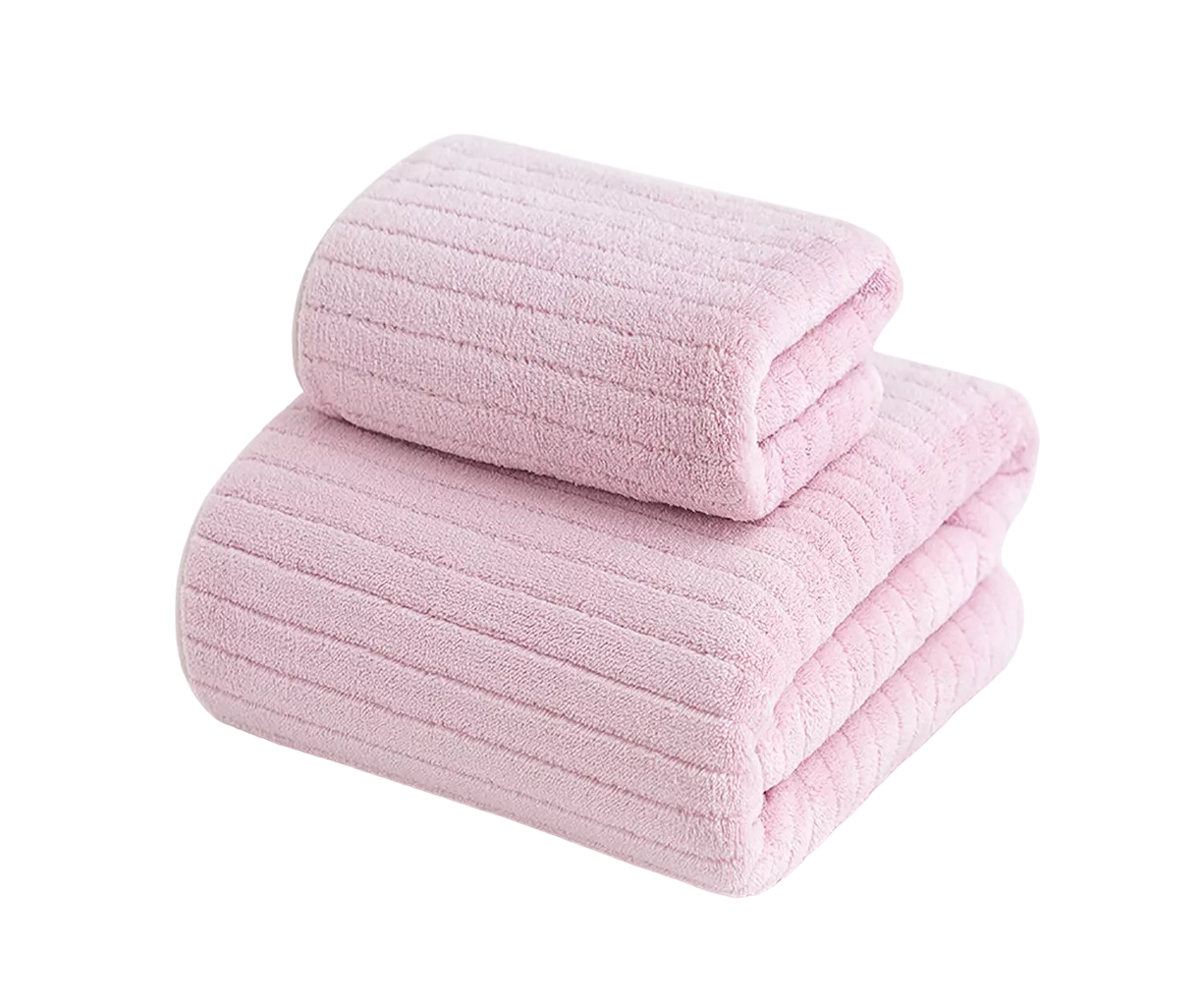 Set 2 Toallas De Baño Lana Coral Suave De Alta Densidad, Color Rosa