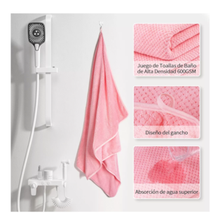 Foto 2 | Toallas de Baño Completo Belug 2 Piezas Rosas