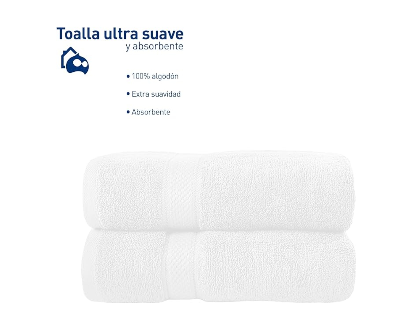 Foto 3 pulgar | Set de 4 Toallas de Baño Bluelander Blancas una Tamaño Grande una Para Manos y Dos Faciales