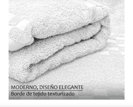 Foto 3 pulgar | Toallas de Baño Blanco de Algodón Absorbente 2 Piezas